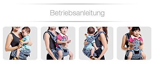 FEMOR wunderbar praktische Babytrage als Bauchtrage, Rückentrage und Hüfttrage,bis 15kg, Geeignet für Neugeborene, Säuglinge & Kleinkinder - 8