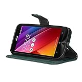 BONROY® Tasche Hülle für Handyhülle für Asus ZenFone 2 Laser ZE500KL (5.0 Zoll) Retro matte Leder PU Leder Flip Schutzhülle Case Cover Etui Lederhülle mit Silikon Back Cover PU Leder Handytasche im Bookstyle Stand Funktion Kartenfächer Schale Stoßfest Handyhülle für Asus ZenFone 2 Laser ZE500KL (5.0 Zoll) - 