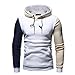 Produktbild Btruely Strickjacke Herren Pullover Patchwork Langarmshirt Winter Outwear Warme Kapuzenpullover Hooded Sweatshirt Vintage T-Shirt