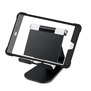 ELV DIRECT Tablet Stand Aluminium Adjustable Foldable Cell Phone Holder Multi-Angle Dock, Aluminium Alloy, Anti-Slip Pads for Home, Office Desk, Study and Bed (4-13