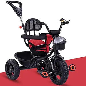 kidsROAR Baby Cycle Tricycle for Kids for 1 Years+ with Removable Safety Guard and Parental Control Back Side Push Handle with EvaTyre - Kids Cycle Tricycle Upto 5 Years (Red)