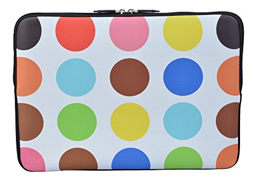 MySleeveDesign Laptoptasche Notebooktasche Sleeve für 10,2 Zoll / 11,6 - 12,1 Zoll / 13,3 Zoll / 14 Zoll / 15,6 Zoll / 17,3 Zoll - Neopren Schutzhülle mit VERSCH. DESIGNS - Colored Points [15]
