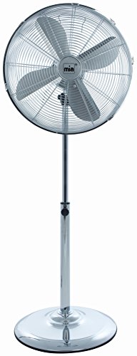 Stand Retro Ventilator Mia 45 cm Edelstahl-Optik Höhe Windmaschine Standventilator Venti