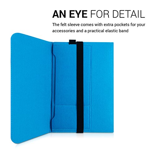 kwmobile Laptoptasche Filz Sleeve für 11″ 11,6″ Laptop / Tablet – Notebook Tasche Schutzhülle Laptop Case Hülle in Blau mit Innentaschen Innenmaße: ca. 31,5 x 25 cm - 4