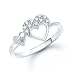 V. K. Jewels Double Heart (Cz) Rhodium Plated Ring For Women- Fr1025R [Vkfr1025R] RS.175.00