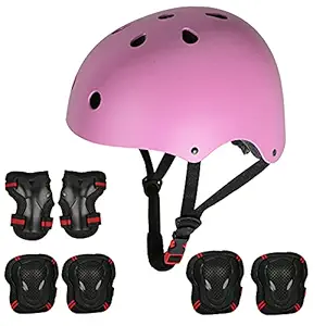 no branded Kids Protective Gear Set Kids Bike Helmet,Toddler Helmet Knee Elbow Pads Wrist Guards Pads 3-14 Years Youth Skateboard Cycling Scooter Helmet Pads Set