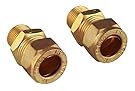 GROHE 46914000 15 mm x 3/8-Inch UK Compression Fittings/Adapter for Kitchen and Bathroom Mixer Taps - Chrome (2-Piece)