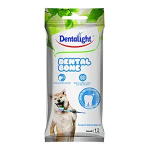 Gnawlers Dentalight Small Dental Veg Bone Dog Treat, 270 g (Pack of 3, 12 Pieces)