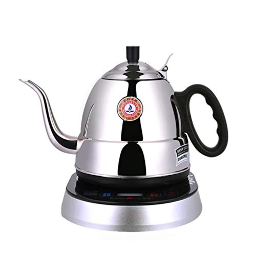 JF Bouilloire lectrique 0.9L col de Cygne en Acier Inoxydable Pot de caf 1200W Chauffage Rapide/arrt Automatique Bouillir Protection sche sans BPA sans Fil LED indicateur