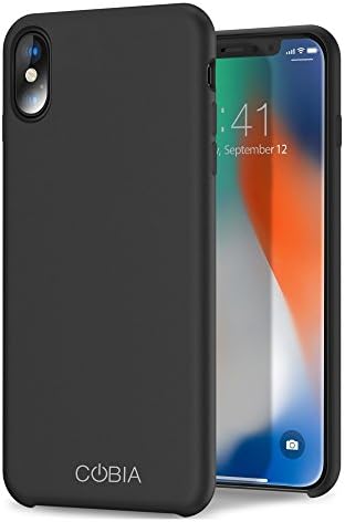 COBIA iPhone X Case ULTRA-SLIM Fit Soft Flexible Case [Easy Removal ] [Better Protection Than Hard PC/PP for Back Glass] [High Wireless Charging Efficiency] Matte Finish Case Cover for iPhone X (2017 Release) (BLACK)