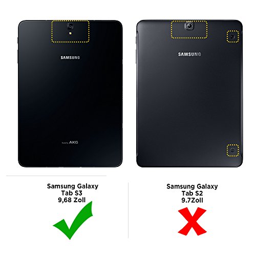 EasyAcc Samsung Galaxy Tab S3 T820/ T825 Hülle Cover mit Standfunktion / Automatische Sleep Wake Funktion PU Leder hüllen für Samsung Galaxy Tab S3 (9,68 Zoll) Smart Cover (Dunkelgrau, Kunstleder, Ultra) - 2