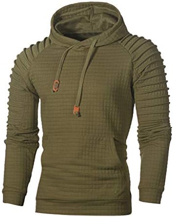 Men's Tops, DIKEWANG Men's Spring Long Sleeve Plaid Hoodie Hooded Sweatshirt Top Tee Outwear Blouse Plaid Hoodies Men Long Sleeve Solid Color Hooded Sweatshirt Male Hoodie Casual Sportswear