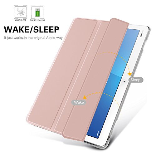 IVSO hochwertiges PU Leder Etui hülle Tasche Case – mit Standfunktion, super 360° Anti-Wrestling, ist für Huawei MediaPad M3 Lite 10.1 Tablet-PC perfekt geeignet (Rose Gold) - 3