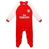 Arsenal FC Official Football Gift Home Kit Baby Sleepsuit Red White