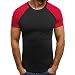 Produktbild Herren Bluse Herren T-shirt,Beikoard Fußballweltmeisterschaft 2018 Männer Muskel T-Shirt Slim Casual Fit Kurzarm Patchwork Bluse oben Selbstkultivierung Lässig geschnittenes Kurzarm-T-Shirt Sportjacke (Rot-B, M)