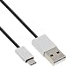 Produktbild InLine 31710I Micro-USB 2.0 Kabel, USB-A Stecker auf Micro-B Stecker/Alu, flexibel, 1m schwarz