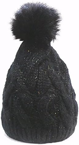 OSISDFWA Winter Fashion Knitted Hat Hat Ovo Thick Warm Mixed Color Edge Wool Hat, Knitted Hat,Black Knitted Hat