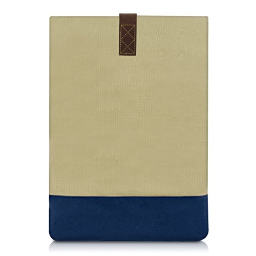 kwmobile Universal Sleeve Tasche für 11″ 11,6″ Laptop / Notebook / Ultrabook in Hellbraun Dunkelblau - 2