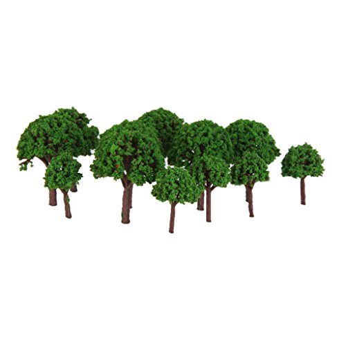 Preisvergleich Produktbild 50 Stk. 3cm Landschaft Landschafts Zugmodell Bäumen Leuchtet Grün Maßstab 1 / 500