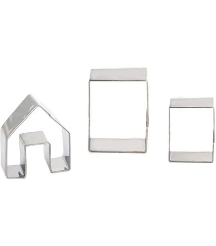 3-teiliges Weihnachts Ausstechformen Set – 3D Lebkuchenhaus Formen Aus Edelstahl, Für Kekse & Deko