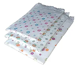 MorningVale 200gsm Cotton Printed Bath Towel (White, Full Size, 30x60inch, 3)