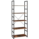 Praktisch und auch schön: 5 Ebene von 30x60cm bieten Ihnen rechlichen Platz für die Aufbewahrung oder Präsentation von Blumen usw. Das Vintage-industrial-Design macht das Homfa Bücherregal stilvol und anspruchsvoll und einen eichten Hingucker.