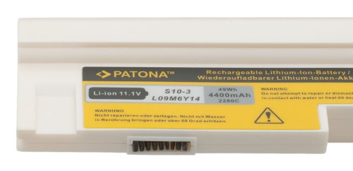 PATONA Laptop Akku für IMB LENOVO IdeaPad S10-3 | S10-3c | S100 | S205 | U160 | U165 | U165-AON | U165-ATH – [ Li-ion; 4400mAh; weiß ] - 5