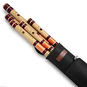 Punam Flutes Combo D, E,F,G,A base and B, C medium Bansuri Set Right Hand