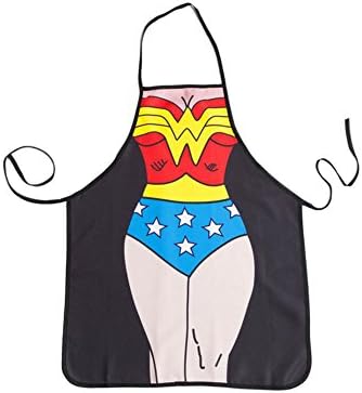 Anxihanee Wonder Woman Anime Cartoon Hero Character Modern Family Apron Couple Kitchen Aprons