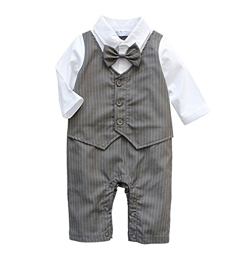 Baby Boy Wedding Tuxedo 1pc Outfit with Bow Tie (6-12 Month)