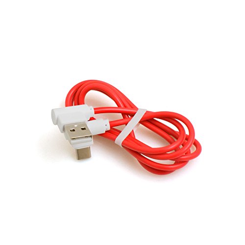SYSTEM-S USB 3.1 Typ C 90° gewinkelt Winkelstecker zu USB 2.0 A Datenkabel Ladekabel Adapter Kabel 89 cm in Rot - 4