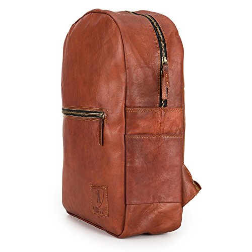 Rucksack f  r Laptop BERLINER BAGS Hamburg XL aus Leder Notebookrucksack 15 6 15 4 Zoll Laptopfach mit Schutz Wasserdicht Braun Damen Herren Vintage G