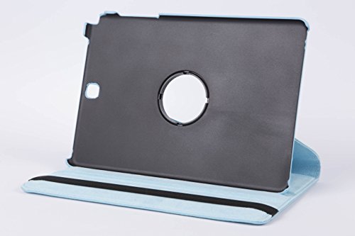 TAB A 9.7 HIMMELBLAU 360 Hülle Case Premium PU Ledertasche Etui Schutzhülle für Samsung Galaxy Tab A PLUS 9.7 T550 T551 SM-T550 SM-T551 rotierende farbige Kunstleder + Capacitive Stylus + Displayschutzfolie - 8