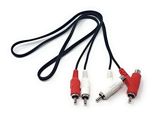 M (Core Largo 2 way apilable doble 2 x RCA a RCA fono a RCA Cable de audio conversor de plomo (disponible en 0,50 M, 1 m, 2 m, 3 m) 1 m