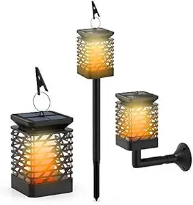 Quace Solar Garden Light with Spikes Ambient Lighting Pathway Landscaping - Set of 5