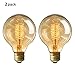 Produktbild L&Z 2 Stück Edison Retro Glühbirne, Erde Retro Glühbirne, Dimmbar, Geeignet Antike Beleuchtung Warmweiß (E27 40W G80)