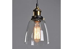 Chao Zan Lámpara Colgante Lámpara Industrial Luz Colgante Lámpara de Techo Estilo Vintage Luz Retra Luz de Cristal Transparente Casquillo E27 Retro Luz De Techo Luz Vintage