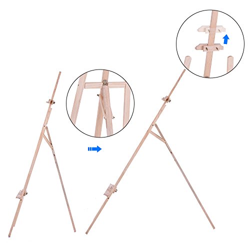 Aibecy 150 cm / 59 Zoll Dauerhaft Holz Staffelei, Künstlerprofi, Tischstaffelei, NZ Kiefer für Künstler Malerei Skizzieren Ausstellung - 4