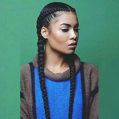 PuMaple NEW Long Double Braids Black Synthetic Braided Lace Front Wig With Baby Hair Synthetic Wigs Heat Resistant Fiber Middle Part , black