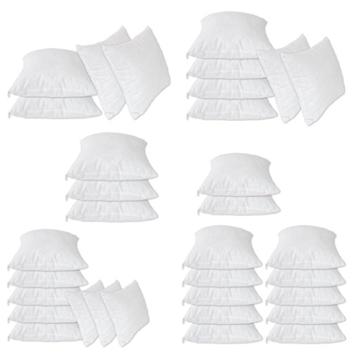 Nurtextil24 Füllkissen 2er 4er 6er 8er 10er Sparpack Inlett 100% Baumwolle 22 Größen in Weiß mit Reißverschluss 6er Pack 45 x 45 cm