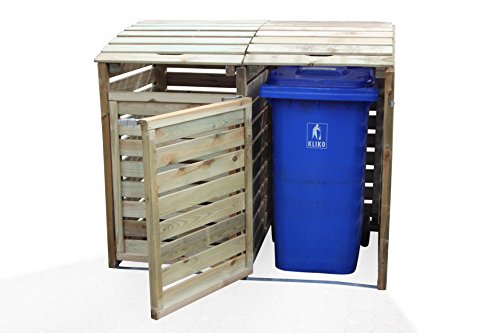 Mülltonnen-Box Mülltonnenverkleidung für 2 Tonnen inkl. Rückwand - 5