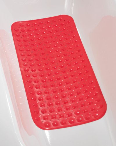 WENKO 18952100 Wanneneinlage Tropic Red – Rutschstopp, Saugnäpfe, Kunststoff, Rot - 2