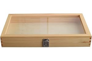 ULTECHNOVO Caja Vitrina De Mariposas Vintage Con Tapa Transparente Antipolvo Para Colección De Insectos Y Muestras 15X8.7X1 Pulgadas