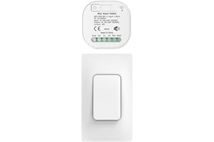 Cerhot 230V Interruptor inteligente WiFi Tuya, juego de interruptores de luz inalámbricos, interruptor cinético, interruptor de control remoto, interruptor inalámbrico para luz del hogar（US 1Gang 1V1）