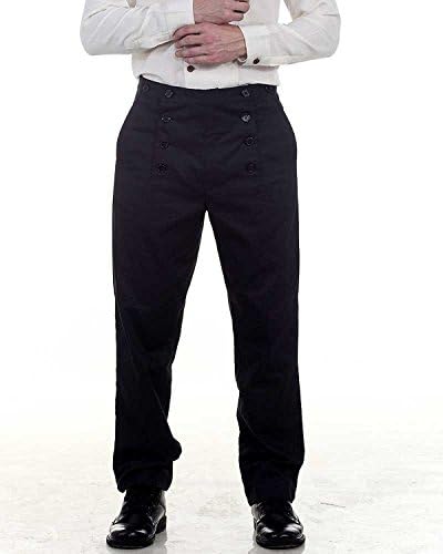 ThePirateDressing Steampunk Victorian Gothic Punk Vampire Architect Pants Costume C1346 [Black]