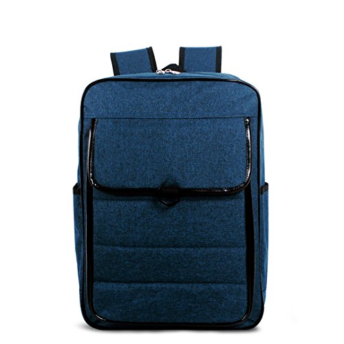 Preisvergleich Produktbild Wewod Junge Einfarbige Nylon Verschleißfest Rucksack Mädchen Wasserdicht Schultasche Mit Klappentasche (Bao-blau)
