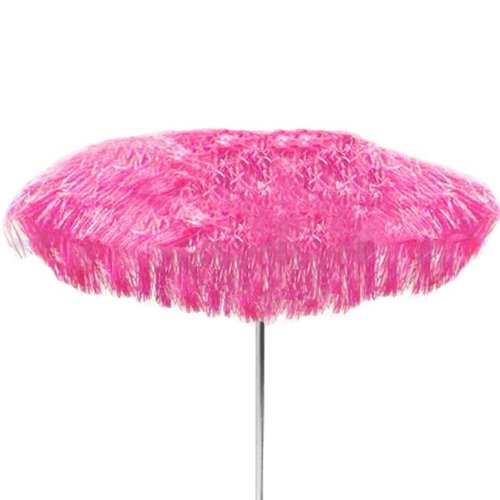 Jan Kurtz Sonnenschirm mit Fransen pink D 200 cm H 115 cm Hawaii Bastschirm