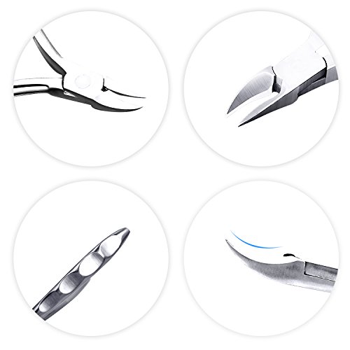 Nagelhautzange Hautzange Nagelzange bei DigHealth, Länge 14.5cm mit 7mm Schnittfläche, aus Rostfreiem Edelstahl, Nagelhautentferner Nagelhautschieber Maniküre-Zange Für Fußnagel Fingernägel - 2