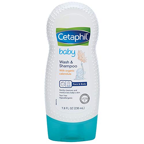 Champú y gel para bebé, con caléndula orgánica, 230 ml, de la marca Cetaphil