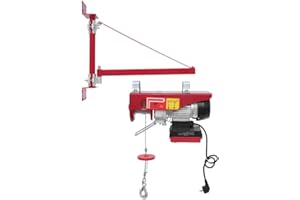 MIKIYUEER Elektrische Seilwinde Hubhöhe 12m drahtlose Steuerung 250kg Tragfähigkeit Elektrohebezeug für Landwirtschaft und Baustellen - sicheres Heben von Lasten (mit Schwenkarm 3)